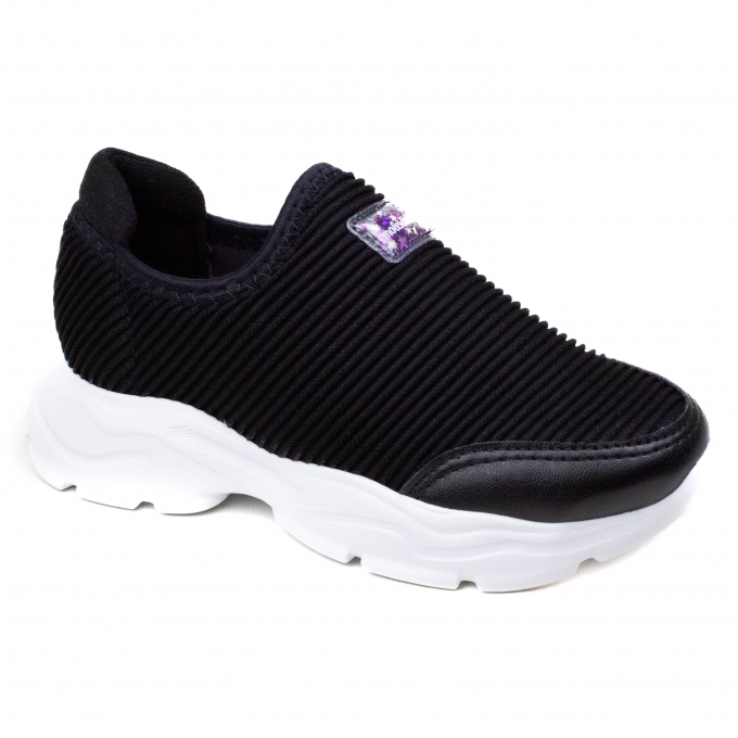 Tênis Infantil Feminino Molekinha Slip EVA - PRETO