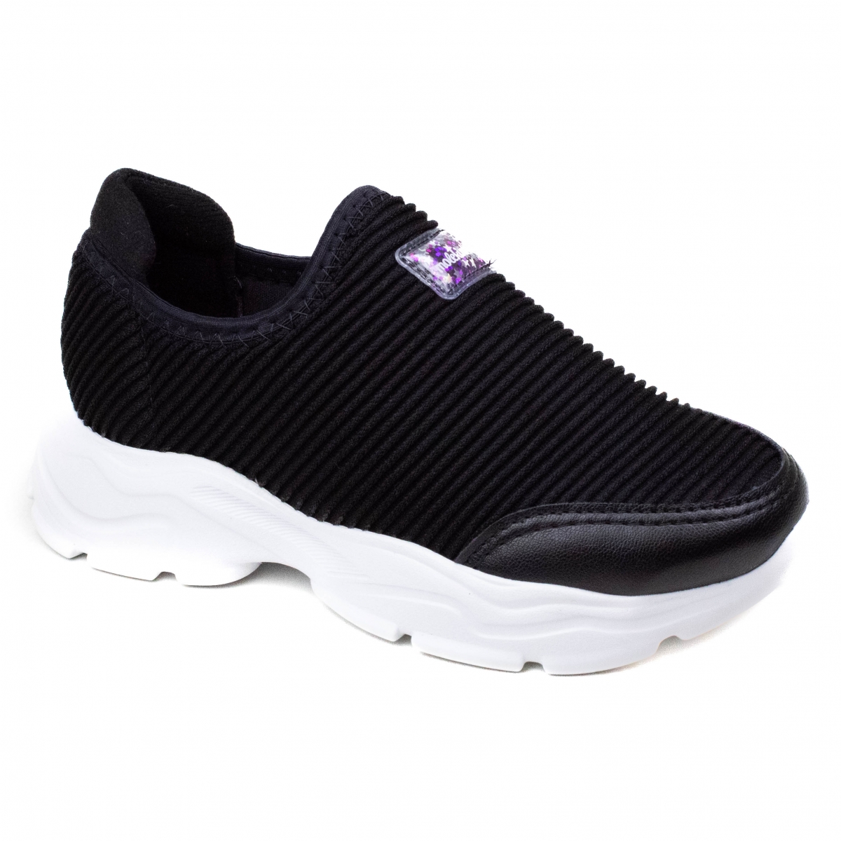Tênis Infantil Feminino Molekinha Slip EVA - PRETO