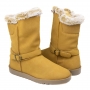 Bota Feminina Mooncity Ugg Pelo Fivela - AREIA