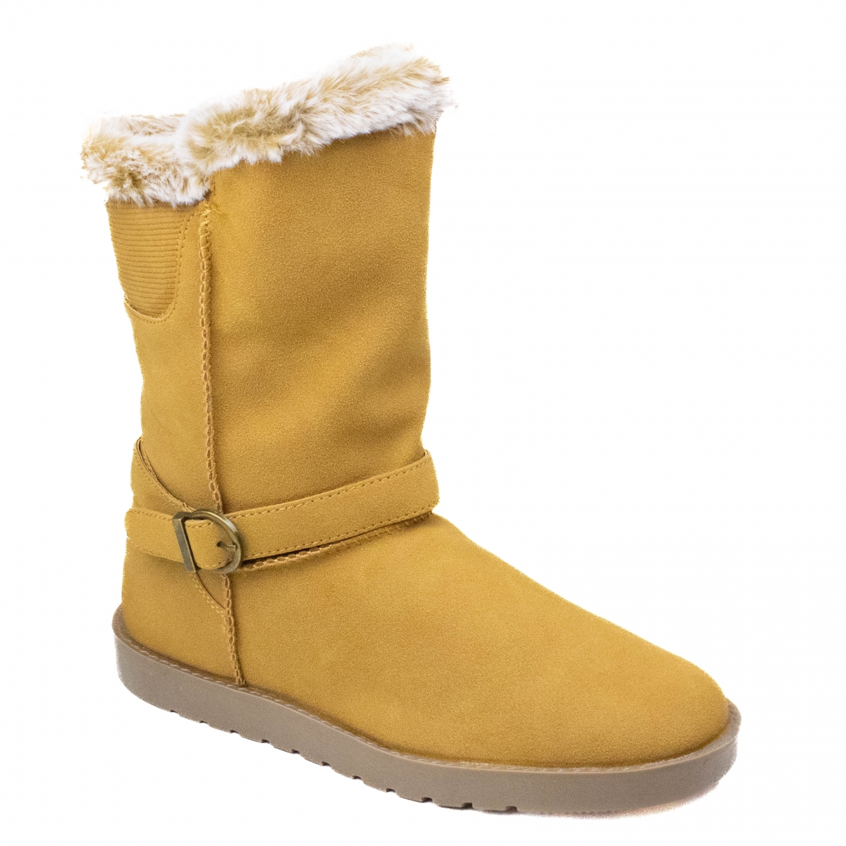 Bota Feminina Mooncity Ugg Pelo Fivela - AREIA