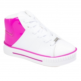 Tênis Infantil Feminino Molekinha Cano Médio - BRANCO/PINK