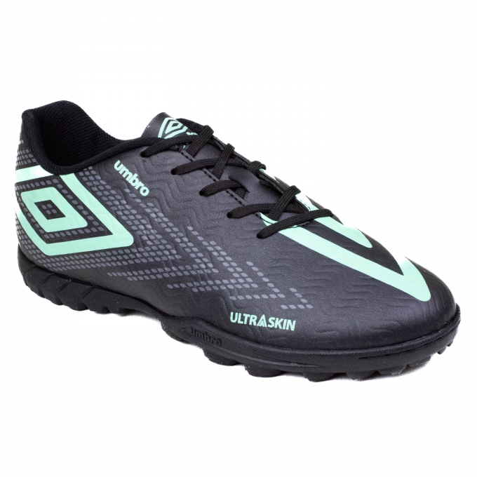 Chuteira Masculina Society Umbro Ultraskin - PRETO/VERDE/GRAFITE