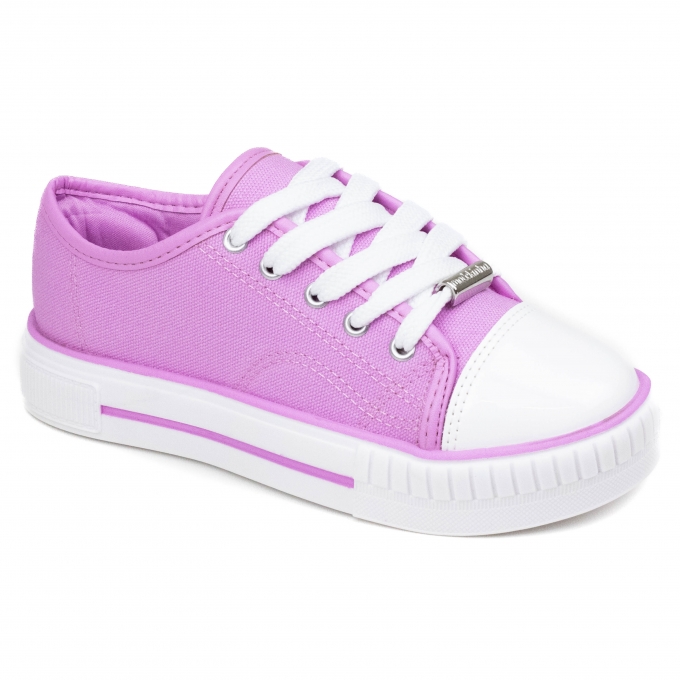 Tênis Infantil Feminino Molekinha Lona - ROSA MAUVE/BRANCO