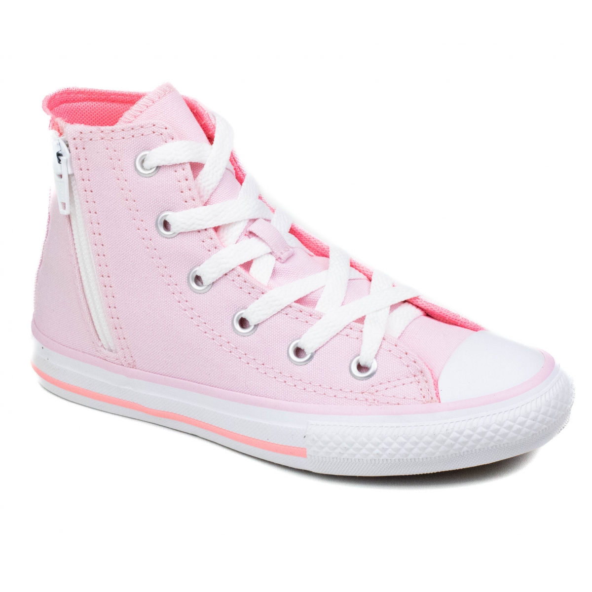 Tênis Infantil Feminino All Star Converse Chuck Taylor com Zíper - ROSA CHICLETE