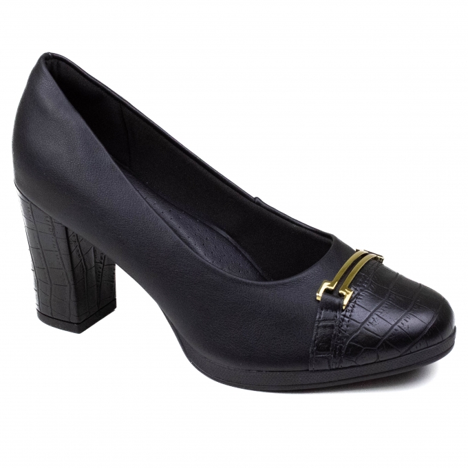 Sapato Feminino Piccadilly Meia Pata Fivela - PRETO