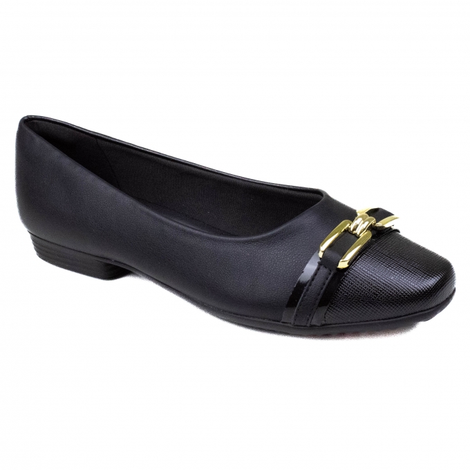 Sapatilha Feminina Piccadilly Fivela  - PRETO
