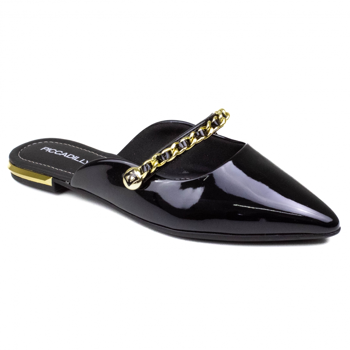 Mulle Feminino Piccadilly Verniz Bico Fino - PRETO
