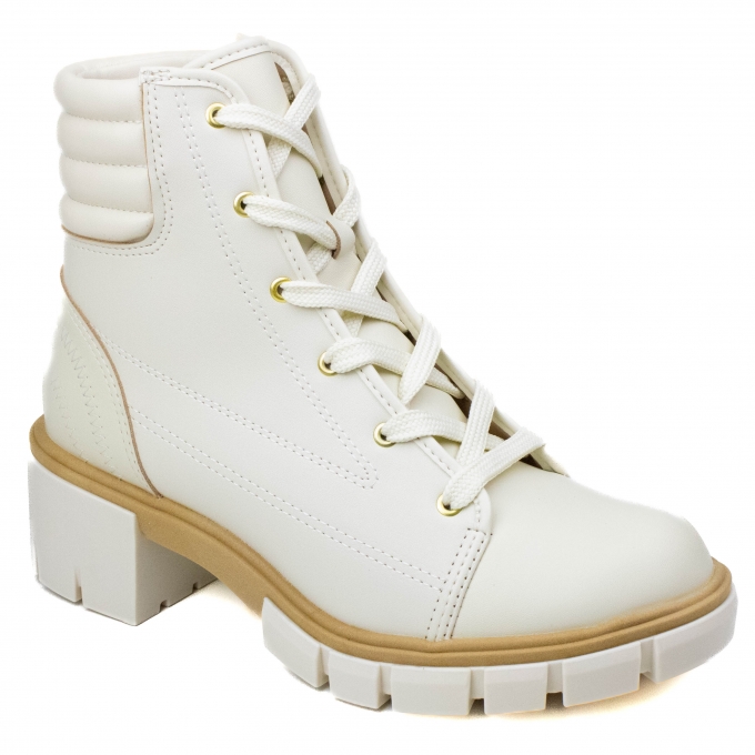 Coturno Feminino Moleca Tratorado - BRANCO OFF