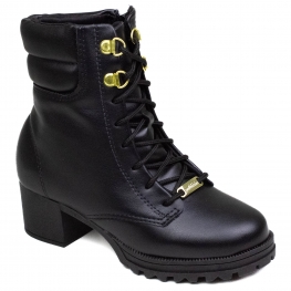 Coturno Infantil Feminino Molekinha Salto - PRETO