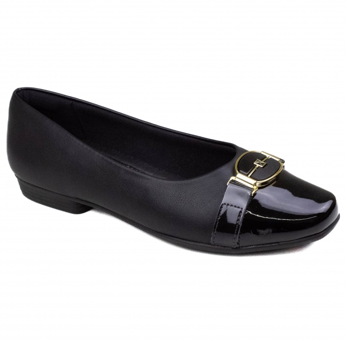 Sapatilha Feminina Piccadilly Fivela - PRETO
