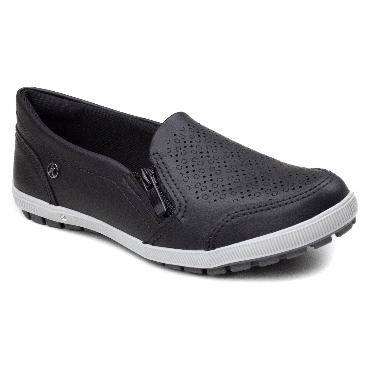 Sapatilha Feminina Kolosh Zíper - PRETO