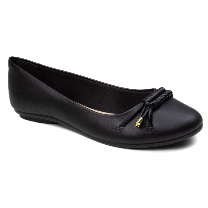 Sapatilha Feminina Moleca Napa  - PRETO