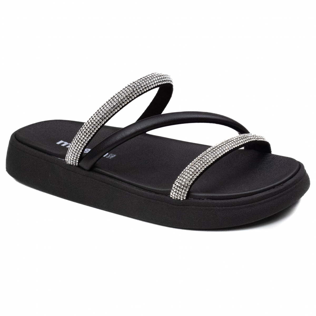 Tamanco Feminino Moleca Flatform Brilho  - PRETO