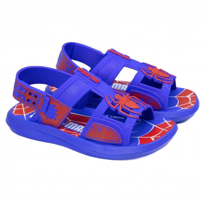 Sandália Infantil Masculina Grendene Homem Aranha Buggy - AZUL/VERMELHO