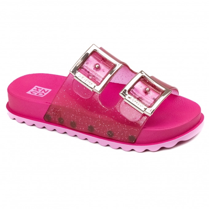 Slide Infantil Feminino Zaxy Partner  - ROSA CHOQUE GLITTER