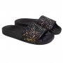 Tamanco Feminino Moleca Slide Gliter - MULTI PRETO/PRETO