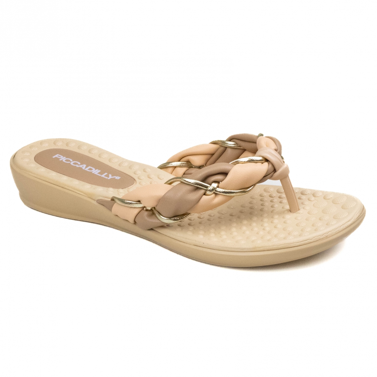 Tamanco Feminino Piccadilly Dedo Camila - ROSE/AMENDOA