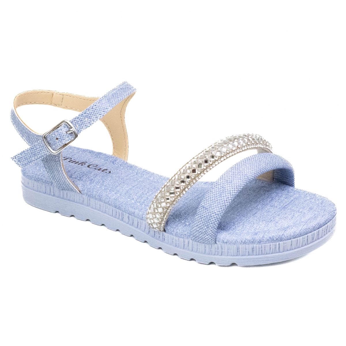 Sandália Infantil Feminina Pink Cats Flatform - AZUL/CRISTAL