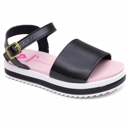 Sandália Infantil Feminina Molekinha Anabela Glitter - PRETO