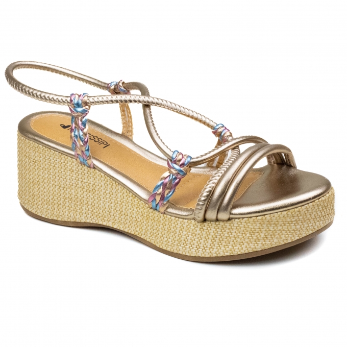 Sandália Feminina Mississipi Anabela Corda - QUARTZO