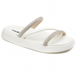 Tamanco Feminino Moleca Flatform Brilho  - CREME