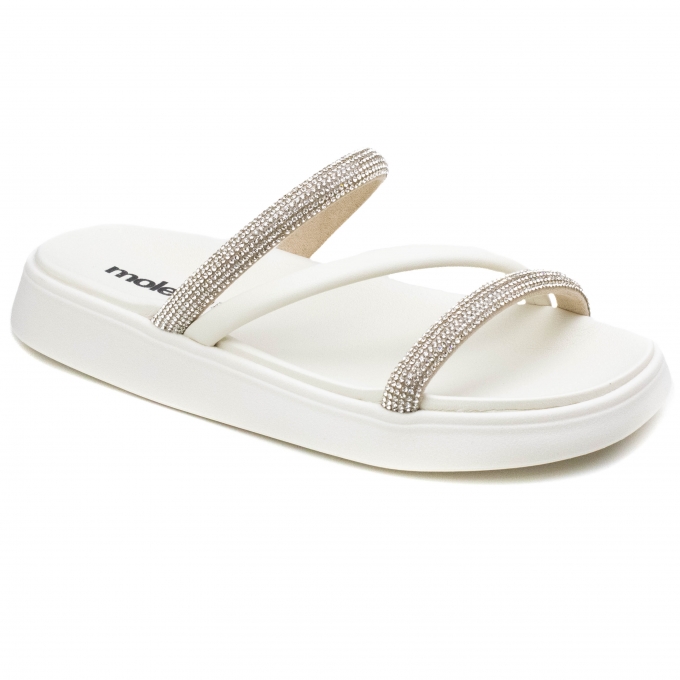 Tamanco Feminino Moleca Flatform Brilho  - CREME