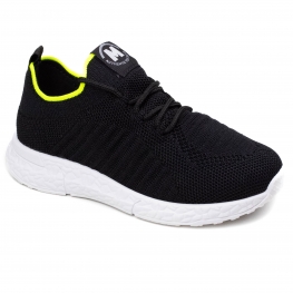 Tênis Infantil Masculino Molekinho Running Knit - PRETO/AMARELO