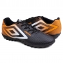 Chuteira Masculina Umbro Society Warskin  - PRETO/LARANJA/BRANCO