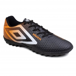 Chuteira Masculina Umbro Society Warskin  - PRETO/LARANJA/BRANCO