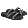 Tamanco Feminino Beira Rio Flatform Cristal  - PRETO