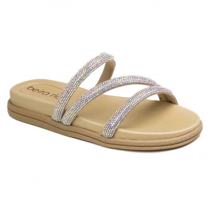 Tamanco Feminino Beira Rio Flatform Cristal  - BOREAL