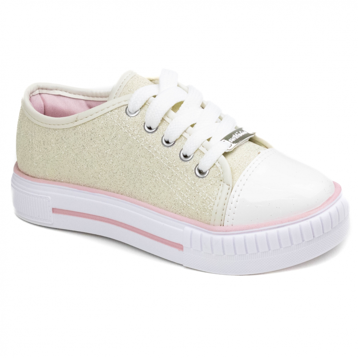Tênis Infantil Feminino Molekinha Lona - BRANCO OFF/BRANCO