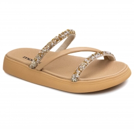 Tamanco Feminino Moleca Flatform Brilho  - MULTI CAMEL