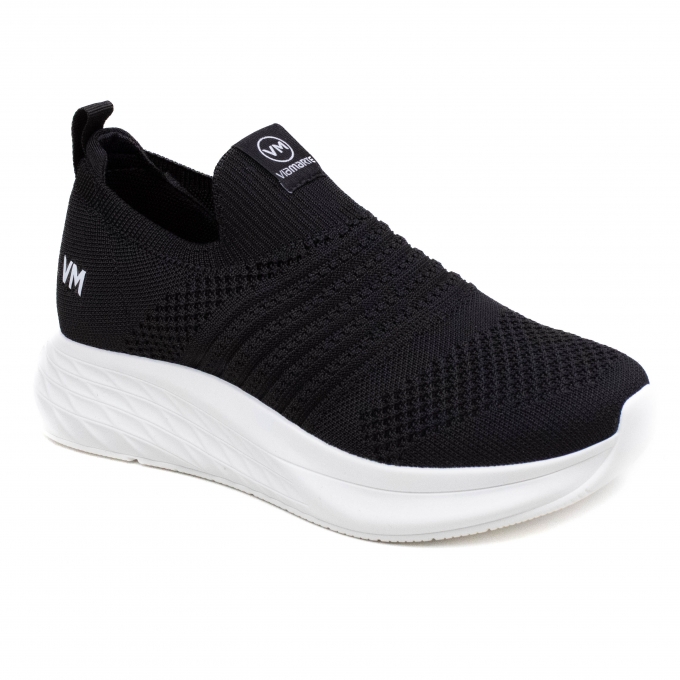 Tênis Feminino Via Marte Jogging Knit - PRETO