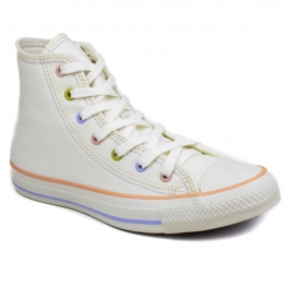 Tênis All Star Feminino Converse Cano Médio Bordado Logo - AMENDOA