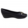 Sapato Feminino Piccadilly Anabela Fivela - PRETO