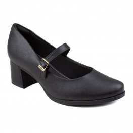Sapato Feminino Piccadilly Salto Bloco Boneca - PRETO