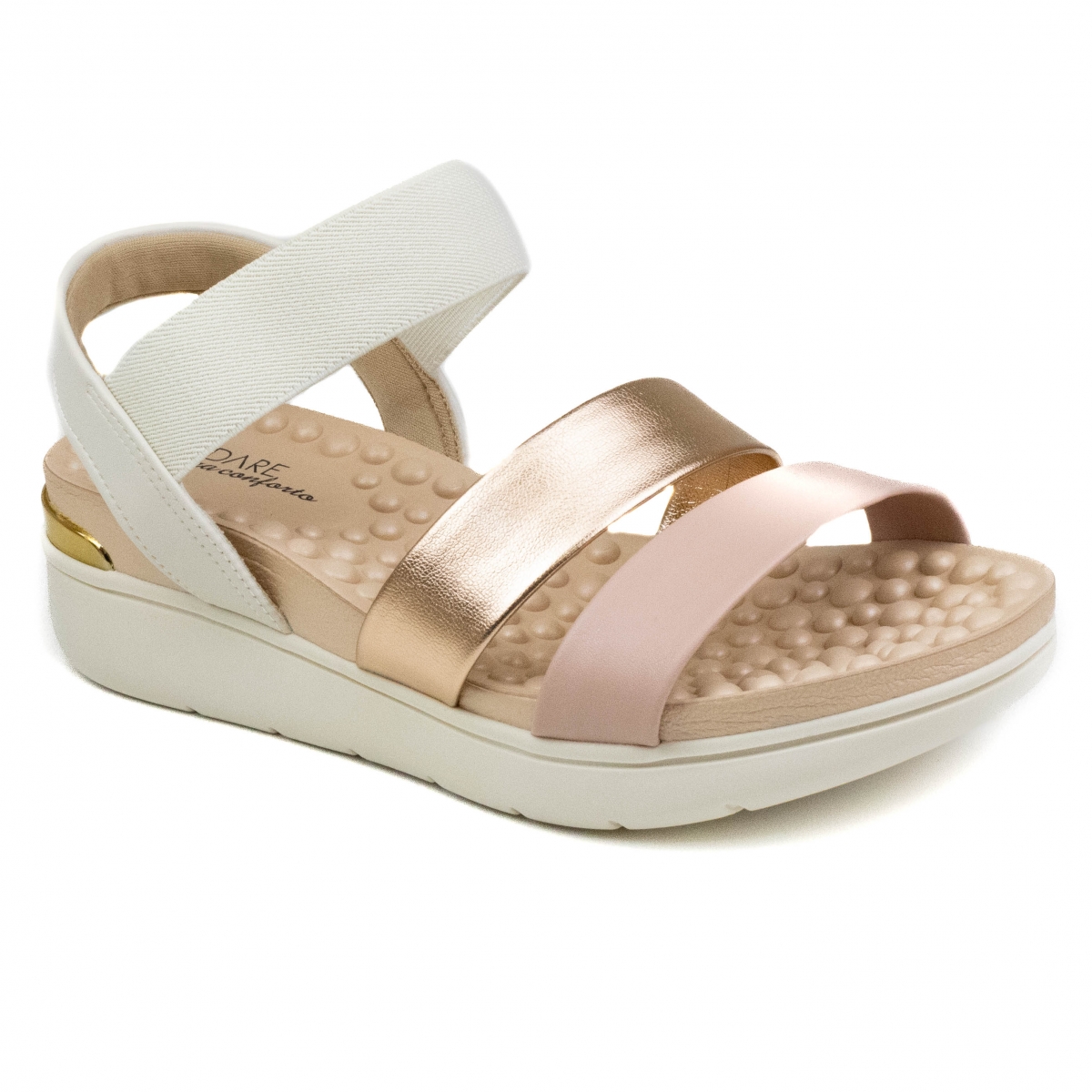Sandália Feminina Modare Anabela - OURO ROSADO