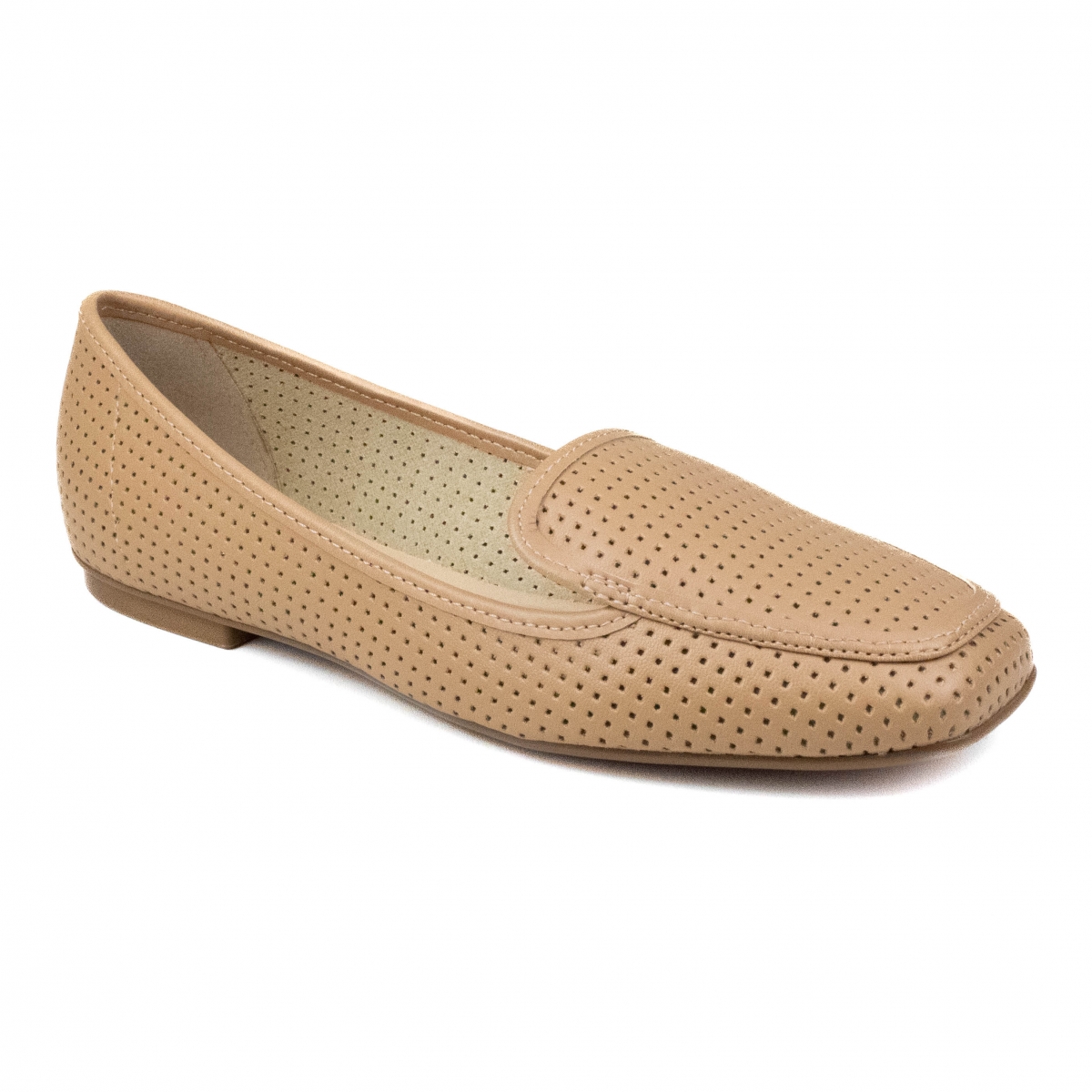 Mocassim Feminino Moleca Napa Furos - NUDE