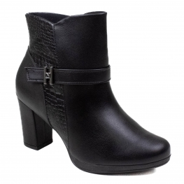 Bota Feminina Piccadilly Salto Meia Pata Cano Baixo - PRETO