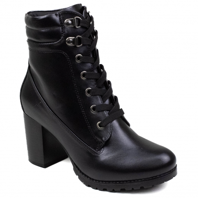 Coturno Feminino Mooncity Salto Cano Baixo - PRETO