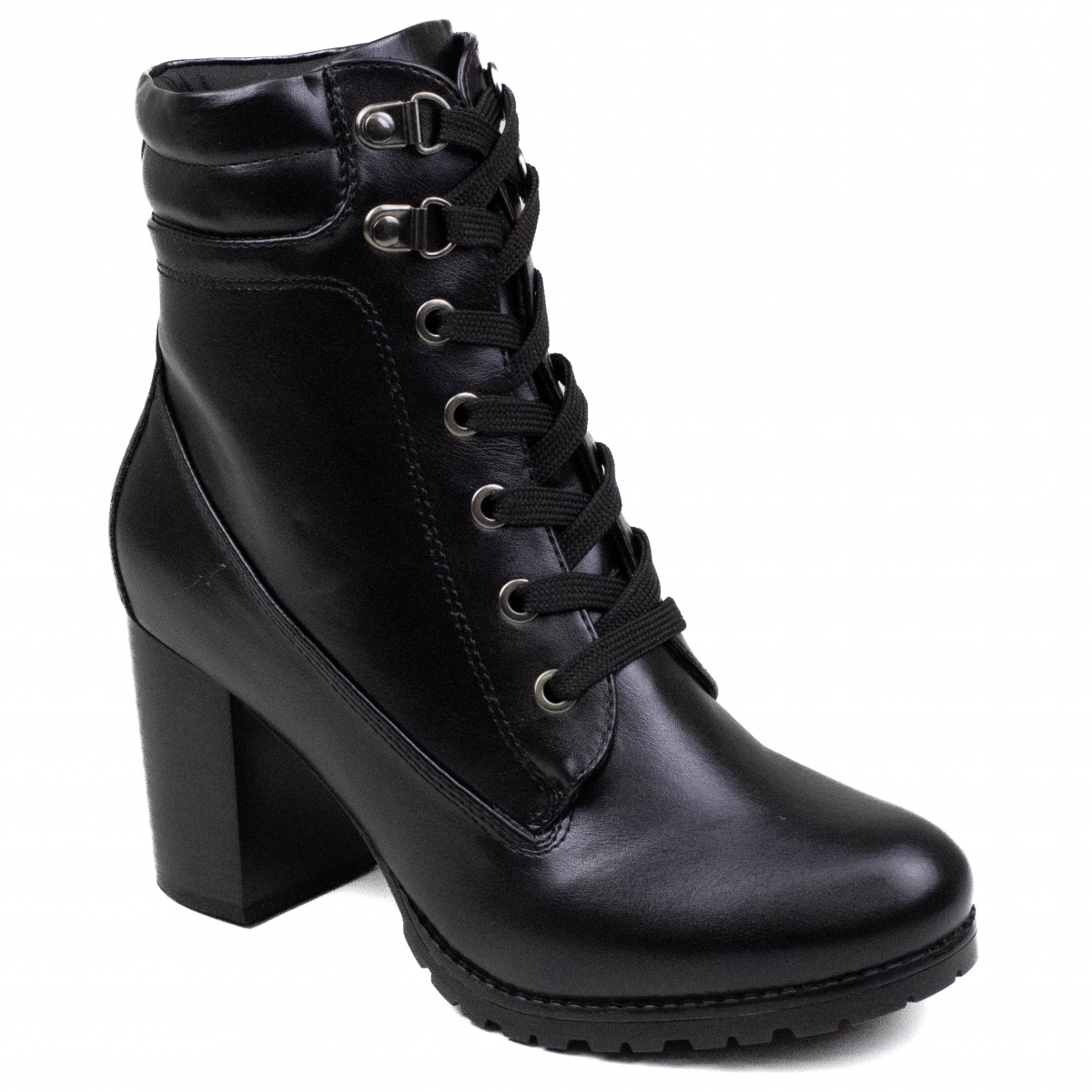 Coturno Feminino Mooncity Salto Cano Baixo - PRETO