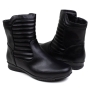 Bota Feminina Mooncity Rasteira Cano baixo - PRETO