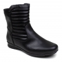Bota Feminina Mooncity Rasteira Cano baixo - PRETO