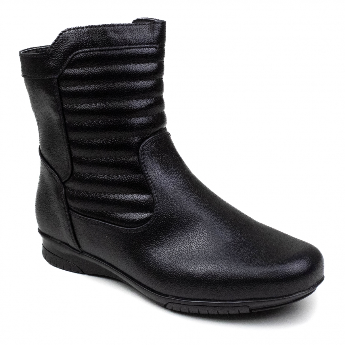 Bota Feminina Mooncity Rasteira Cano baixo - PRETO