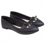 Sapatilha Feminina Moleca Bico Fino Laço - PRETO