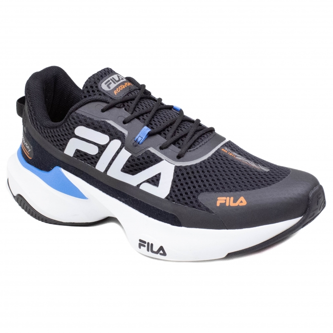 Tênis Masculino Fila Recovery - PRETO/AZUL/LARANJA - 11J728X