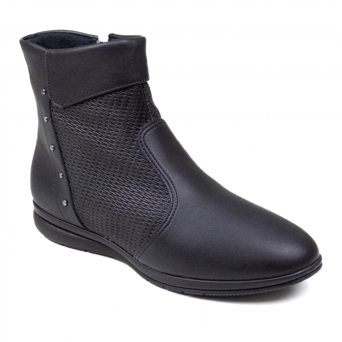 Bota Feminina Piccadilly Rasteira Forro Térmico Cano Baixo - PRETO