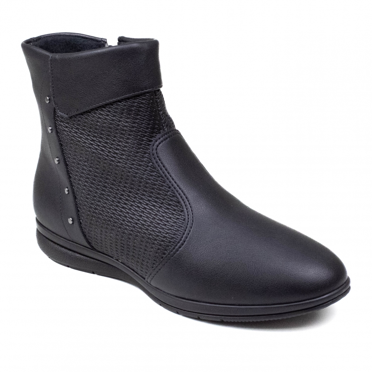 Bota Feminina Piccadilly Rasteira Forro Térmico Cano Baixo - PRETO