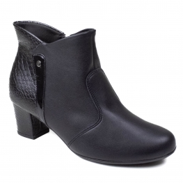 Bota Feminina Piccadilly Salto Croco Cano Baixo - PRETO